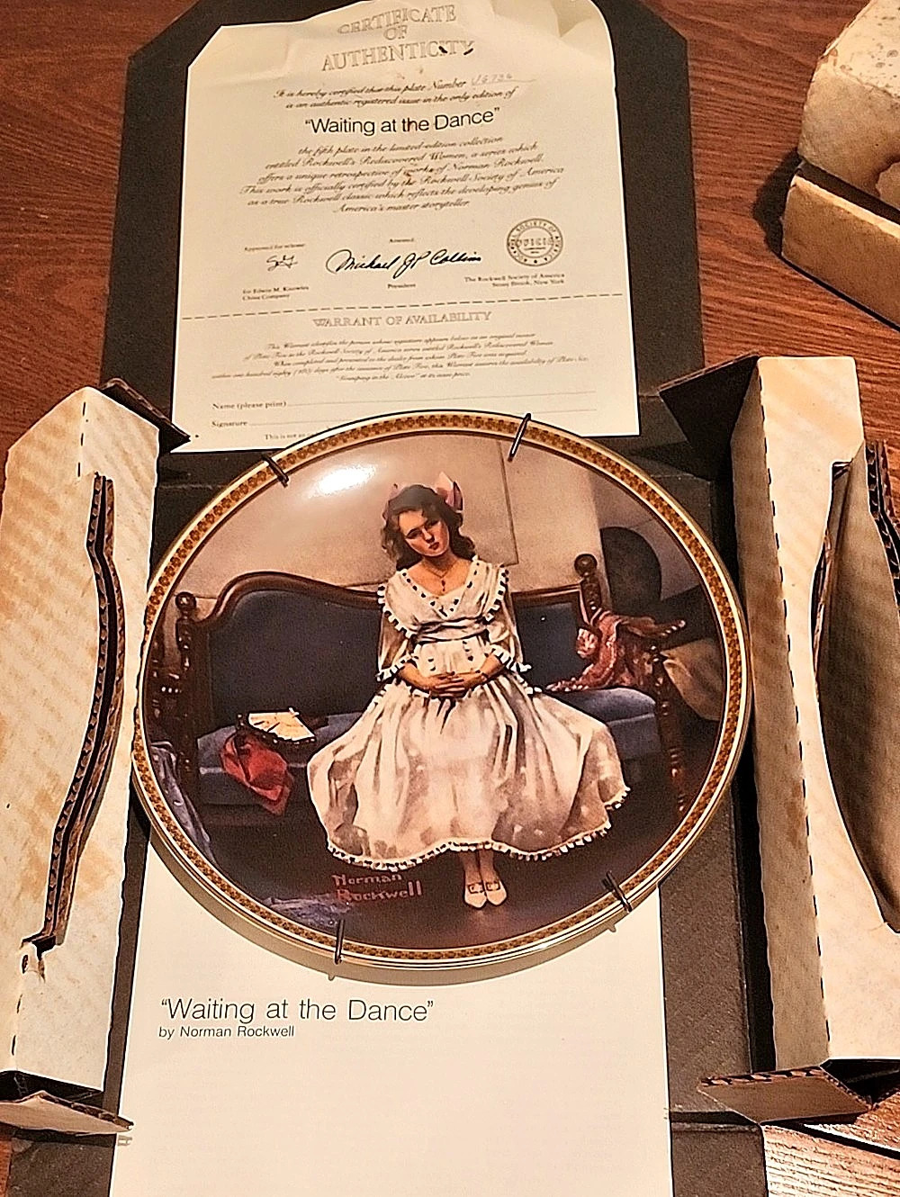 The Rockwell Society of America Waiting at the Dance Norman Rockwell Collectible